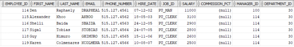 How to pass array in Oracle SQL query? : Output